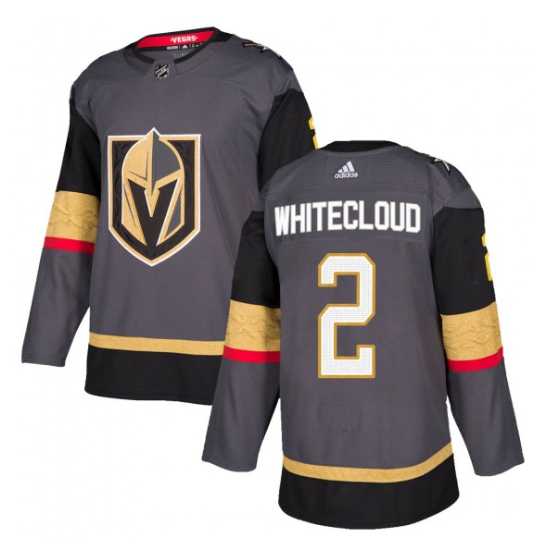 Mens Vegas Golden Knights #2 Zach Whitecloud Gray Stitched Jersey Dzhi->vegas golden knights->NHL Jersey